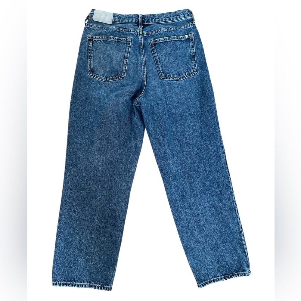 Everlane 90s Way High Organic Cotton Classic Blue Straight Wide Leg Cute Jeans - Picture 7 of 15
